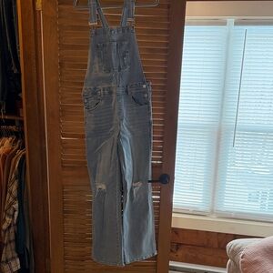 Flare Blue Denim Overalls